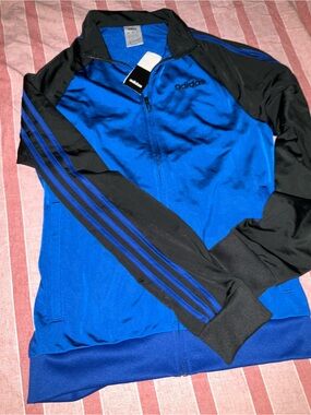adidas Men’s Royal Blue & Black Zip-Up Track Jacket